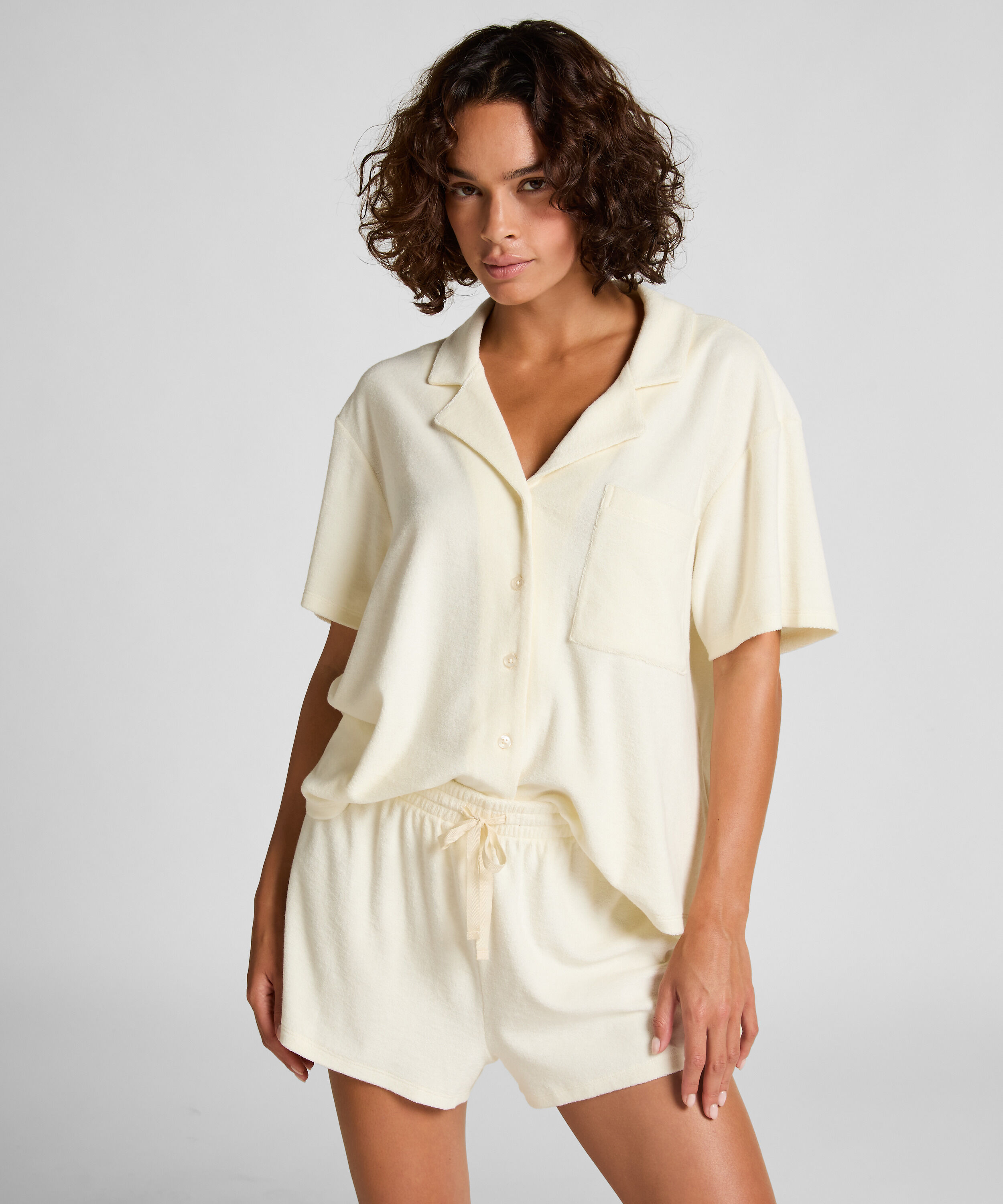 Short i frotté, Hvit