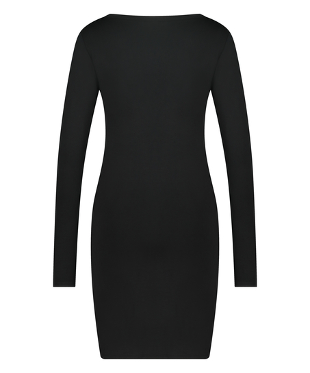 Nattskjorte Henley, Svart