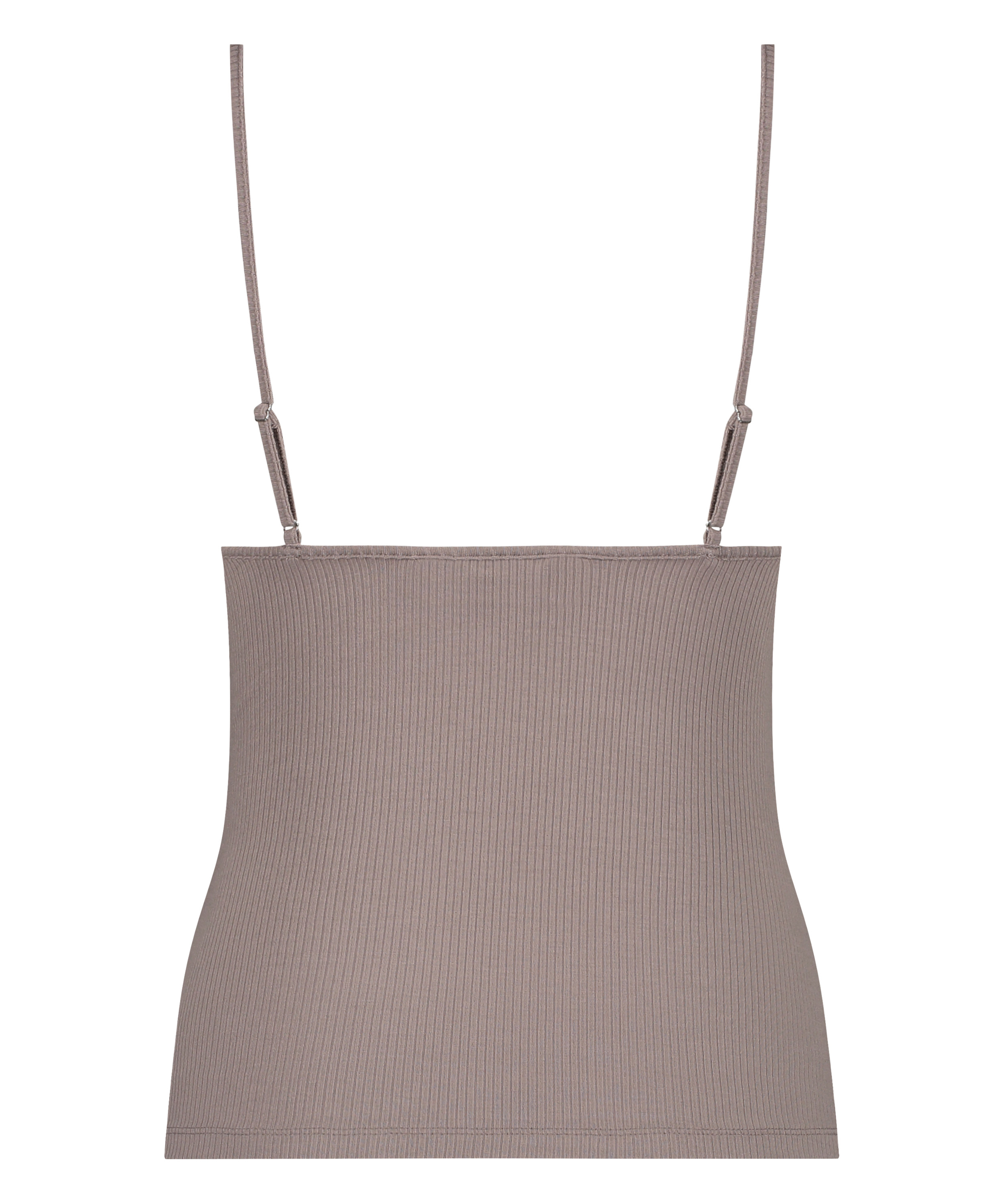 Ribbet ermeløs topp, Brun, main