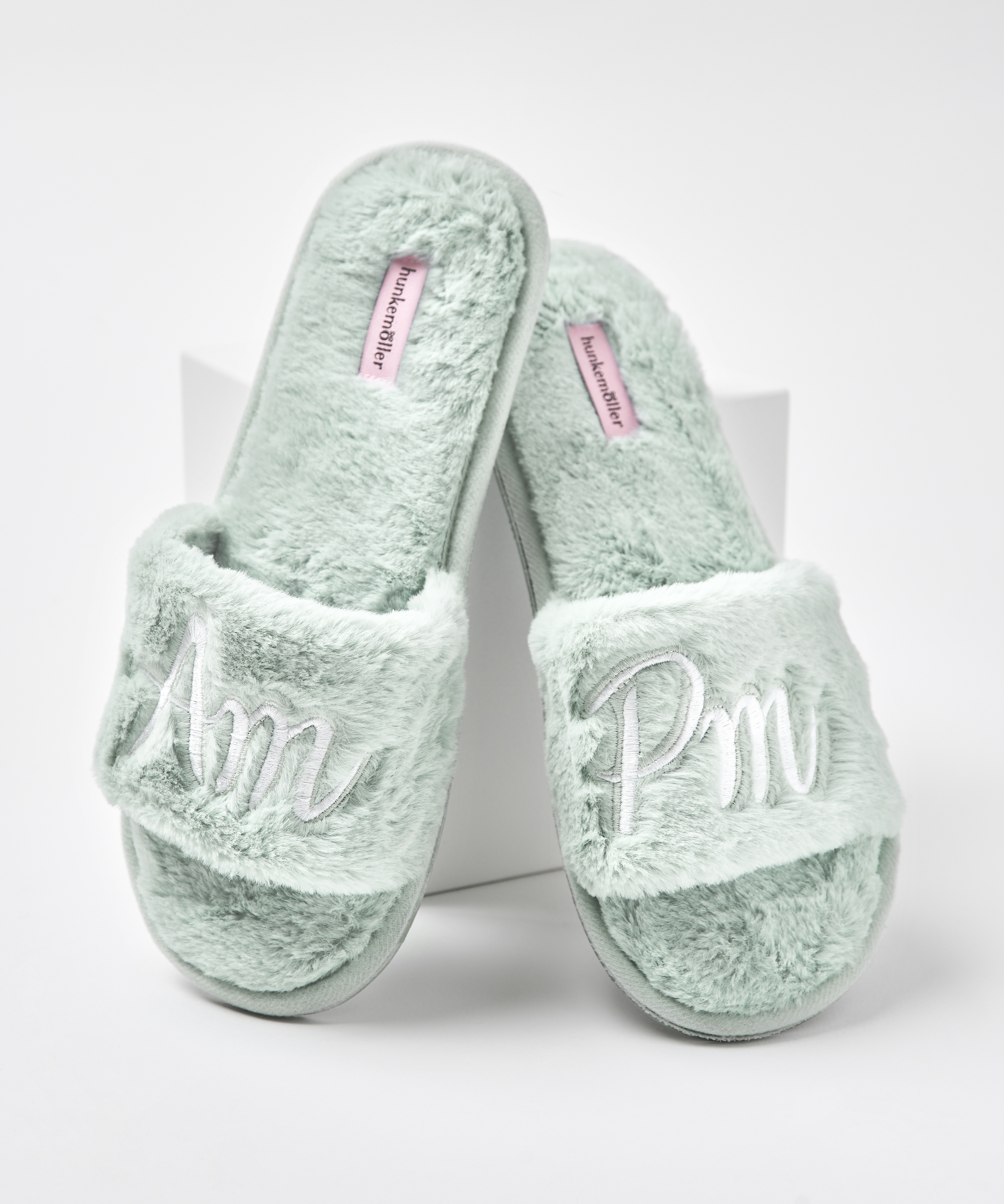 Fake Fur Home Slippers, Grønn, main