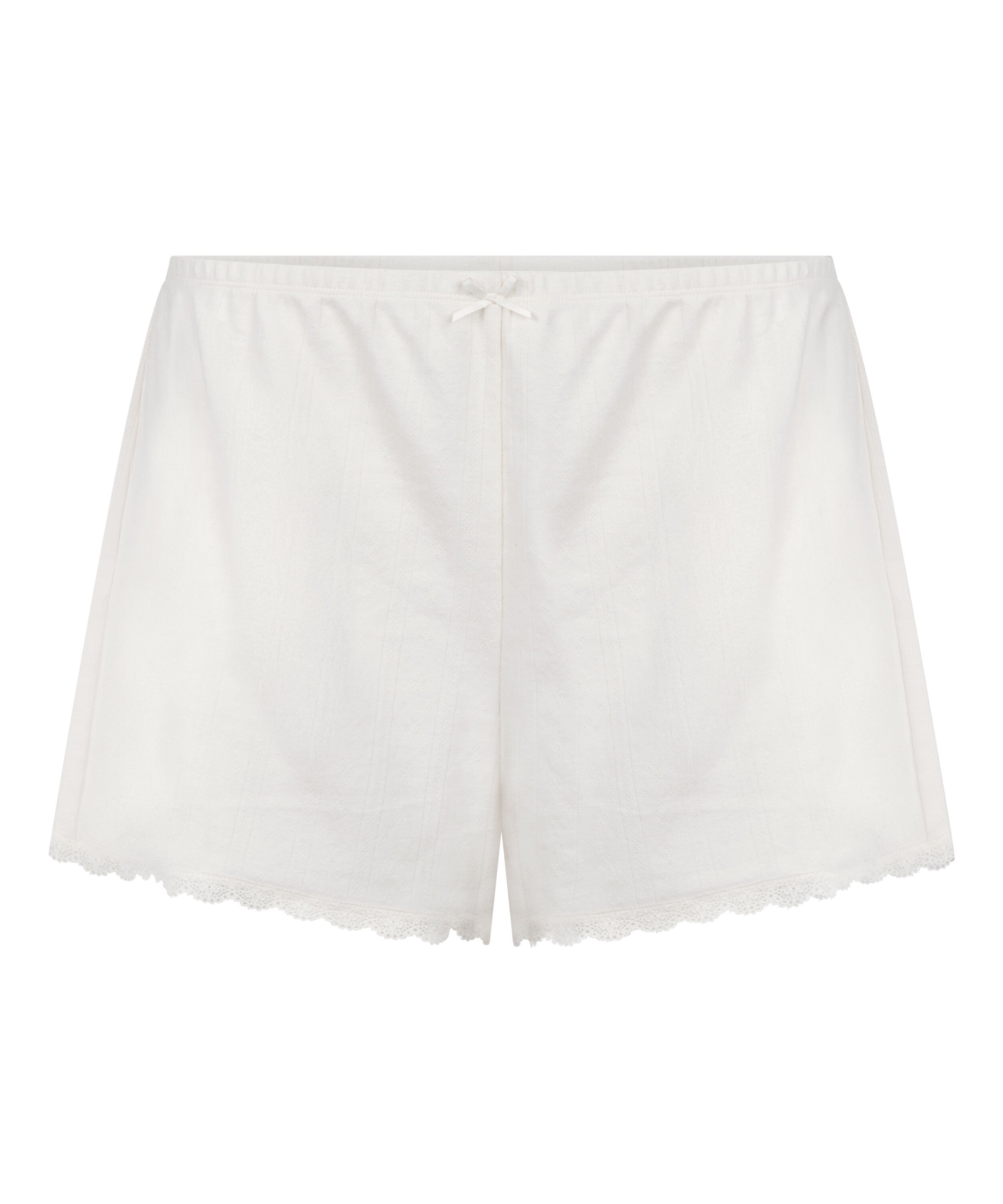 Pointelle shorts, Hvit