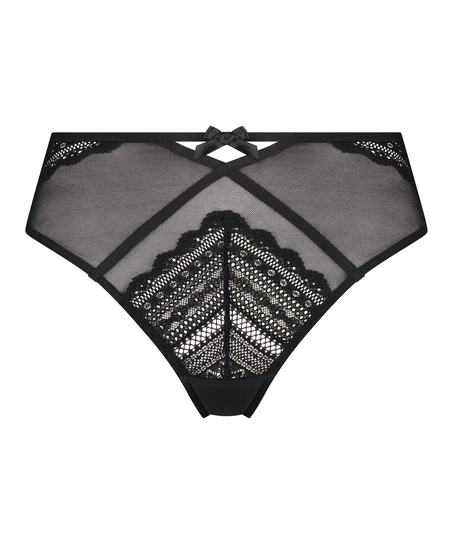 Mahina brasiliansk truse med h&oslash;y skj&aelig;ring, Svart