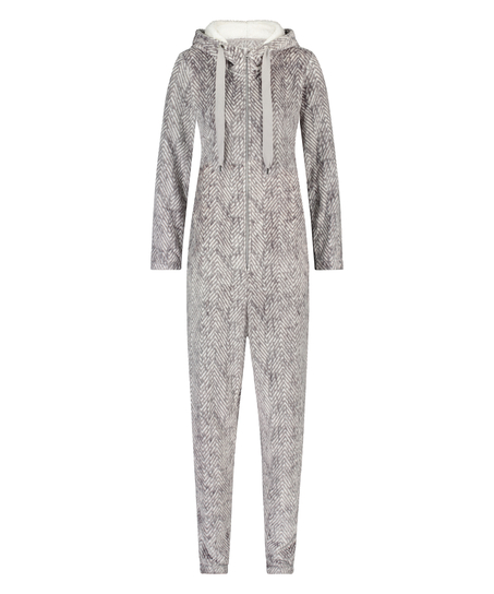 Onesie flanellfleece, Grå