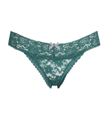 Floral lace g-streng, Bl&aring;