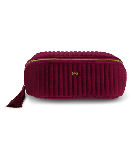 Velvet Make-Up Bag, Rød