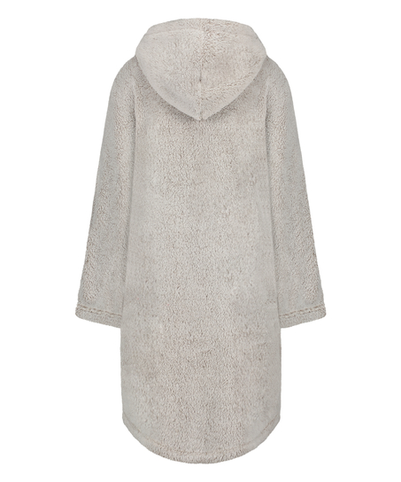 Flanellfleece Hoodie, Grå