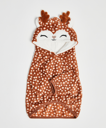 Fleece hunde-onesie, Brun