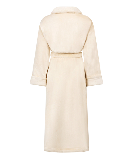 Myk fleece-badek&aring;pe, Hvit