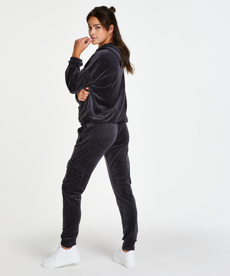 Joggebukse i fl&oslash;yel Cargo, Gr&aring;