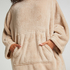 Snuggle fleece loungekjole, Beige