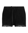 Velvet lace shorts, Svart