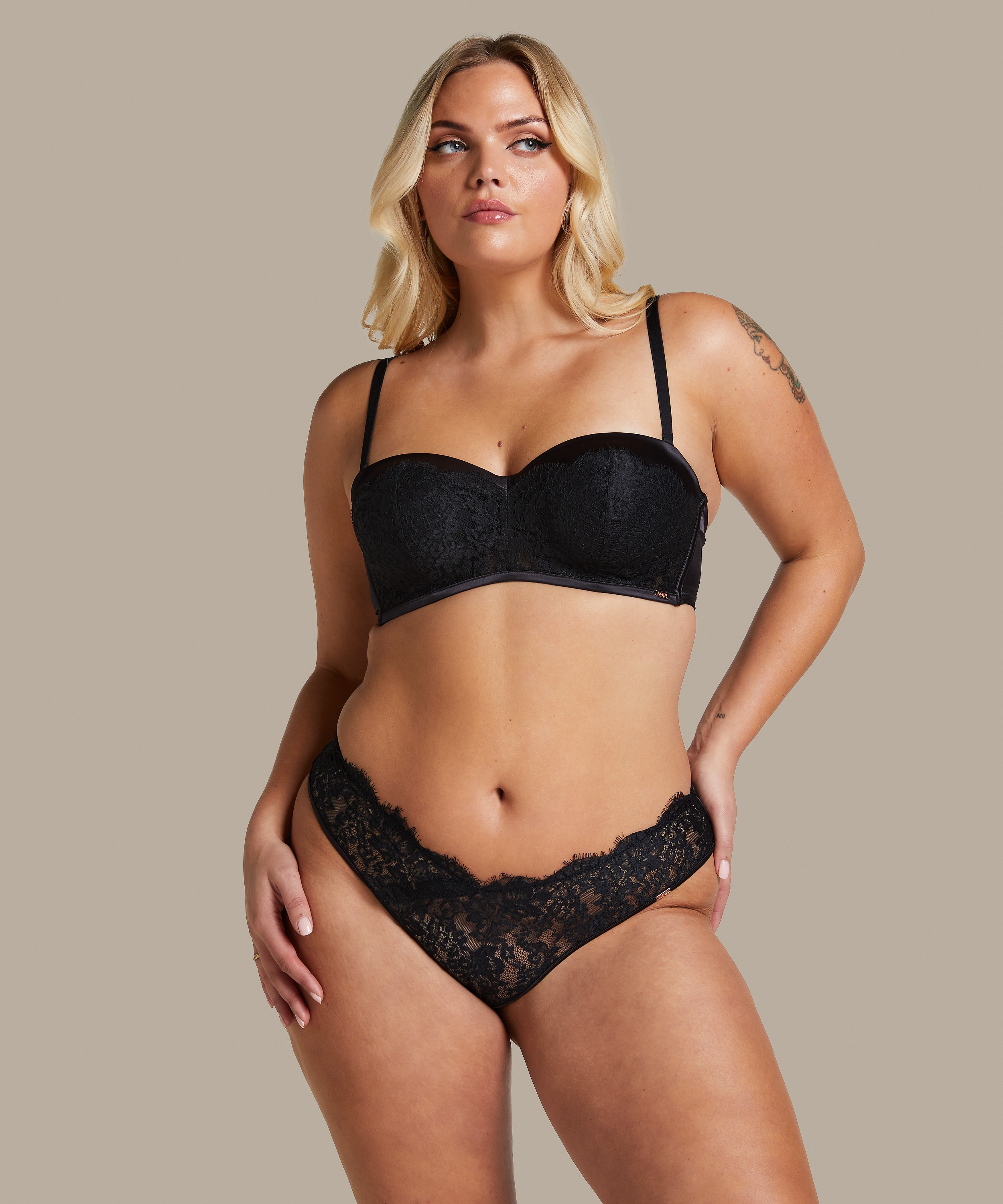 Vattert bh met bøyle stroppefri Chalice, Svart, main