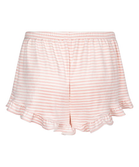 Shorts Velur med rysjer, Rosa