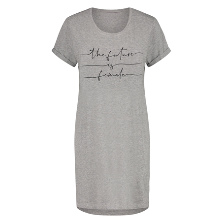 Nattskjorte med rund hals, Grå