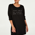 Round Neck Nightshirt, Svart
