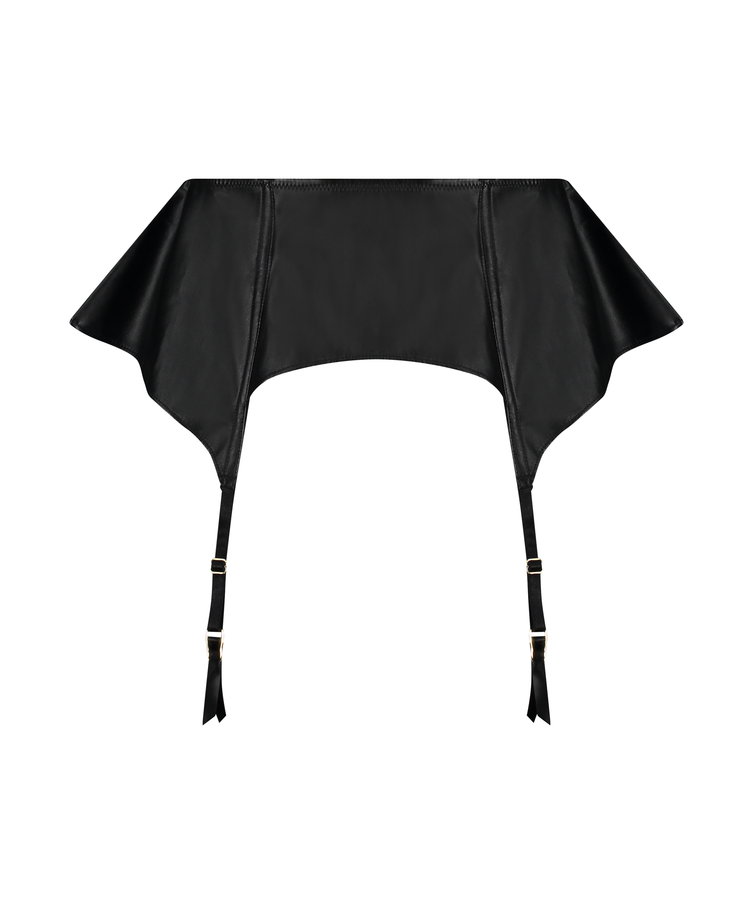 Private hofteholder med lærlook, Svart, main