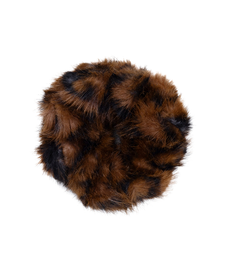 Sminkepung og leopard scrunchie sett, Svart