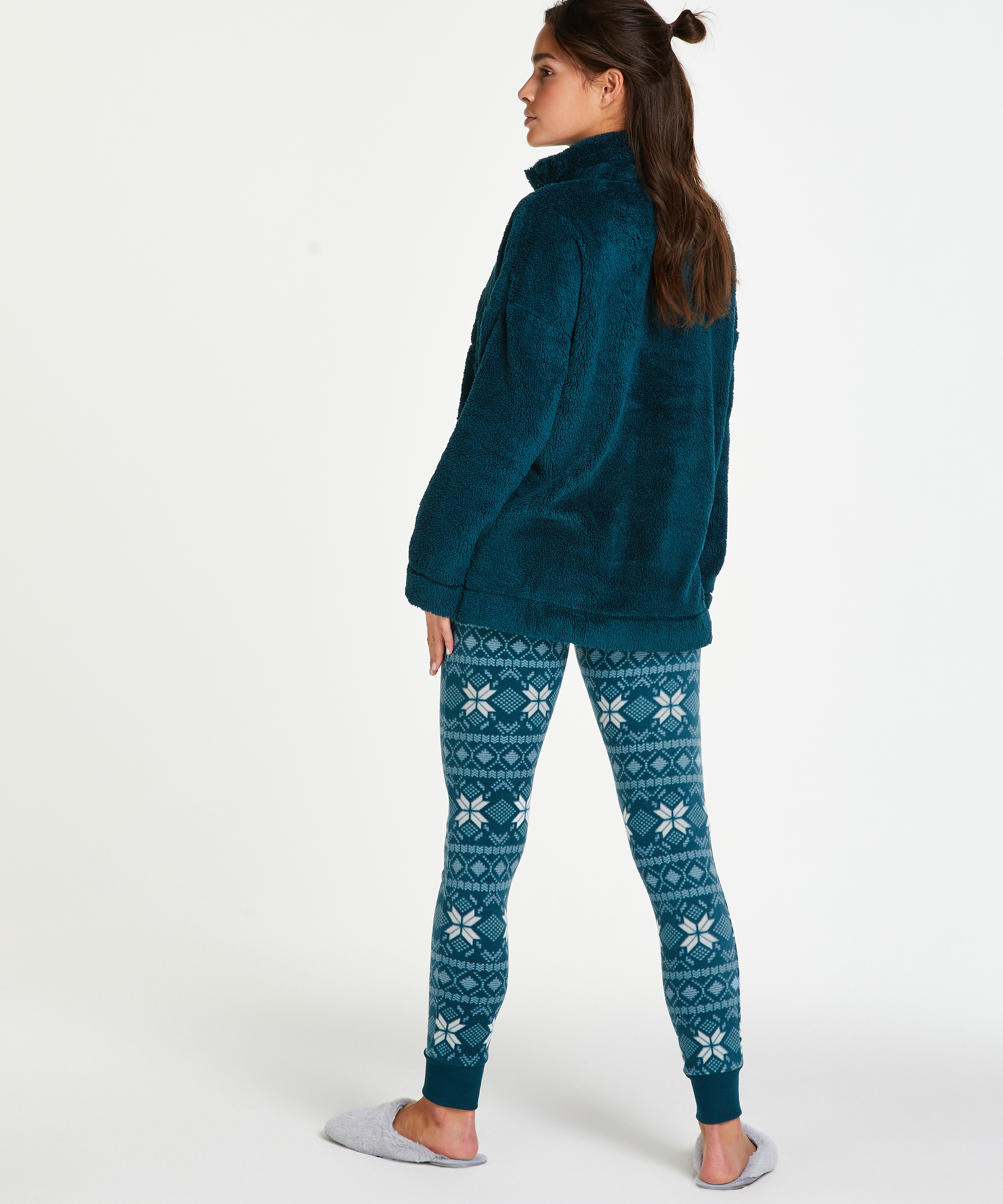 Micro fleece leggings, Blå, main