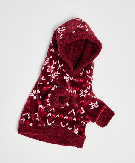 Fleece hunde-onesie, R&oslash;d