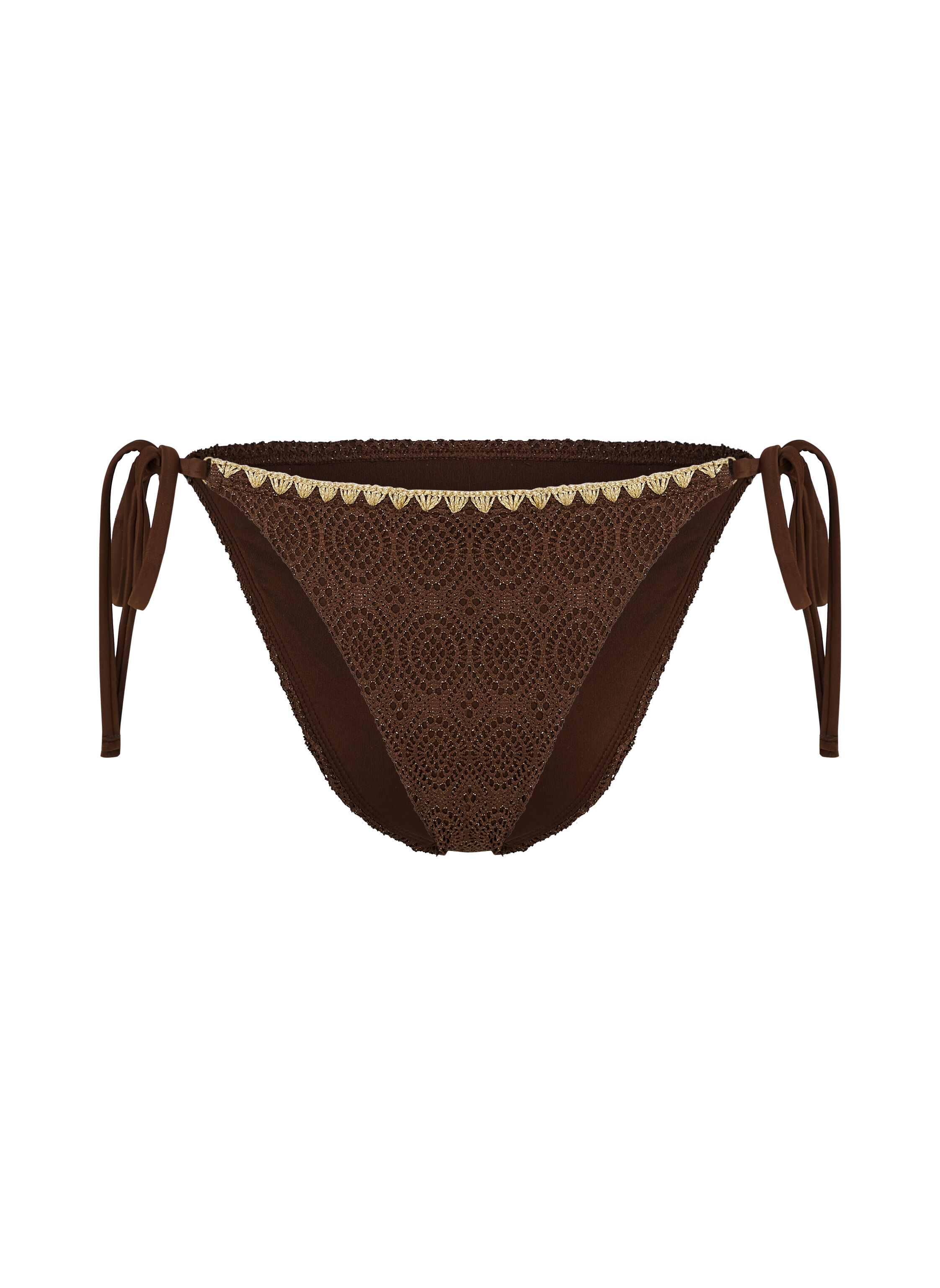 Cheeky Tanga Bikini Underdel Crochet, Brun