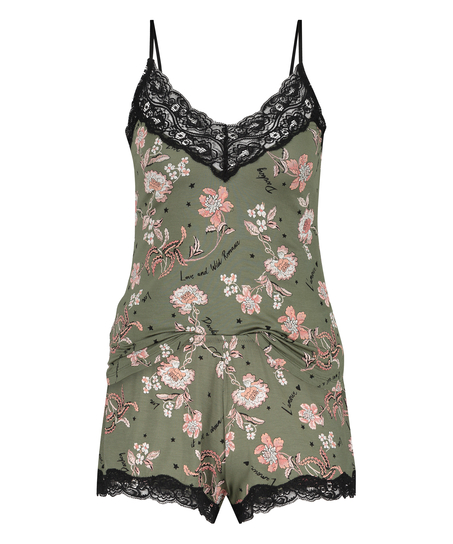 Flower Words pyjamassett, Grønn