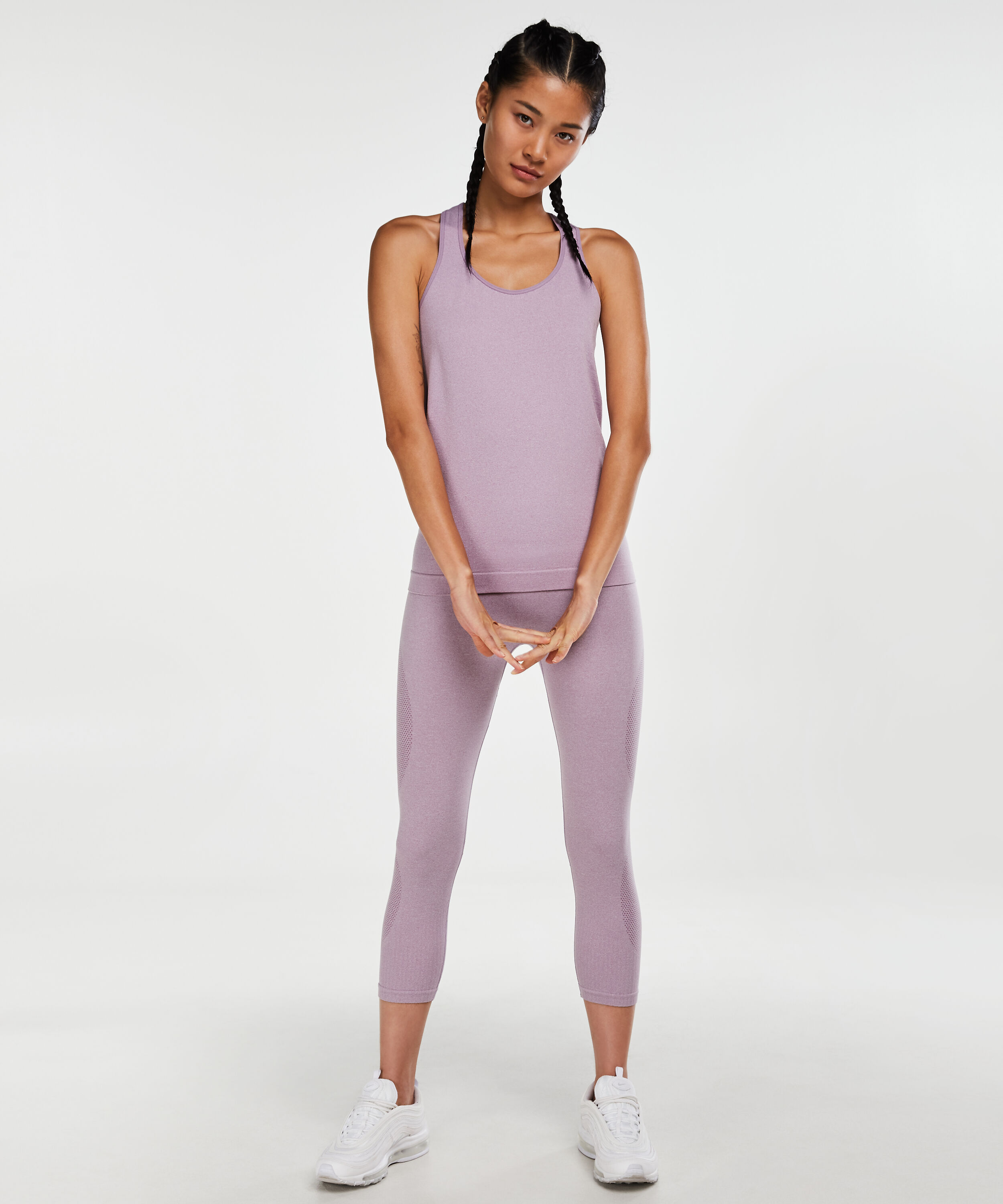 HKMX high waist capri round knit, Lilla