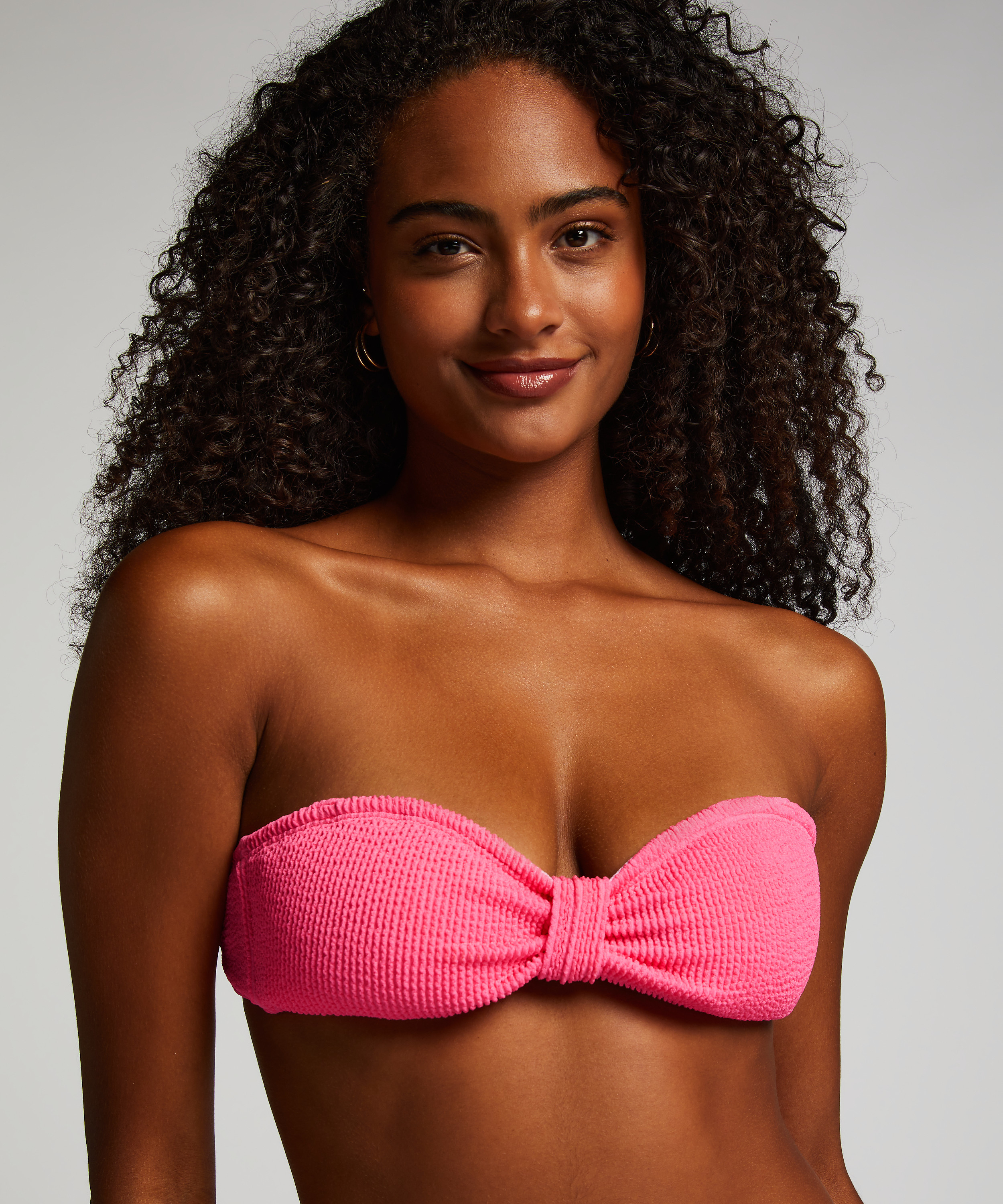 Bandeau Bikinitopp Crinkle, Rosa, main