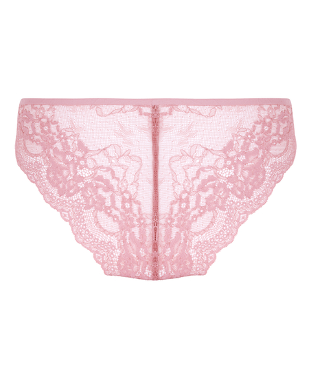 Invisible brasiliansk truse Lace Back, Rosa