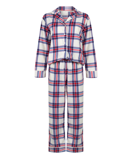 Pyjamassett i polarfleece, Hvit