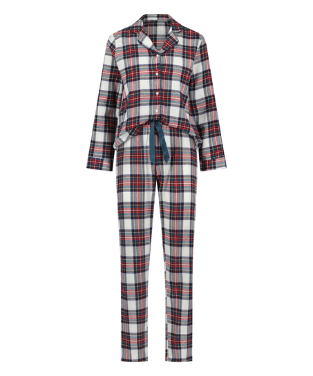 Twill pyjama set, Hvit
