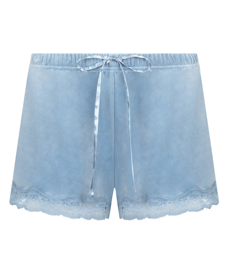 Velvet lace shorts, Bl&aring;