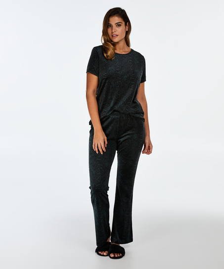 Flared Velvet leggings, Gr&oslash;nn