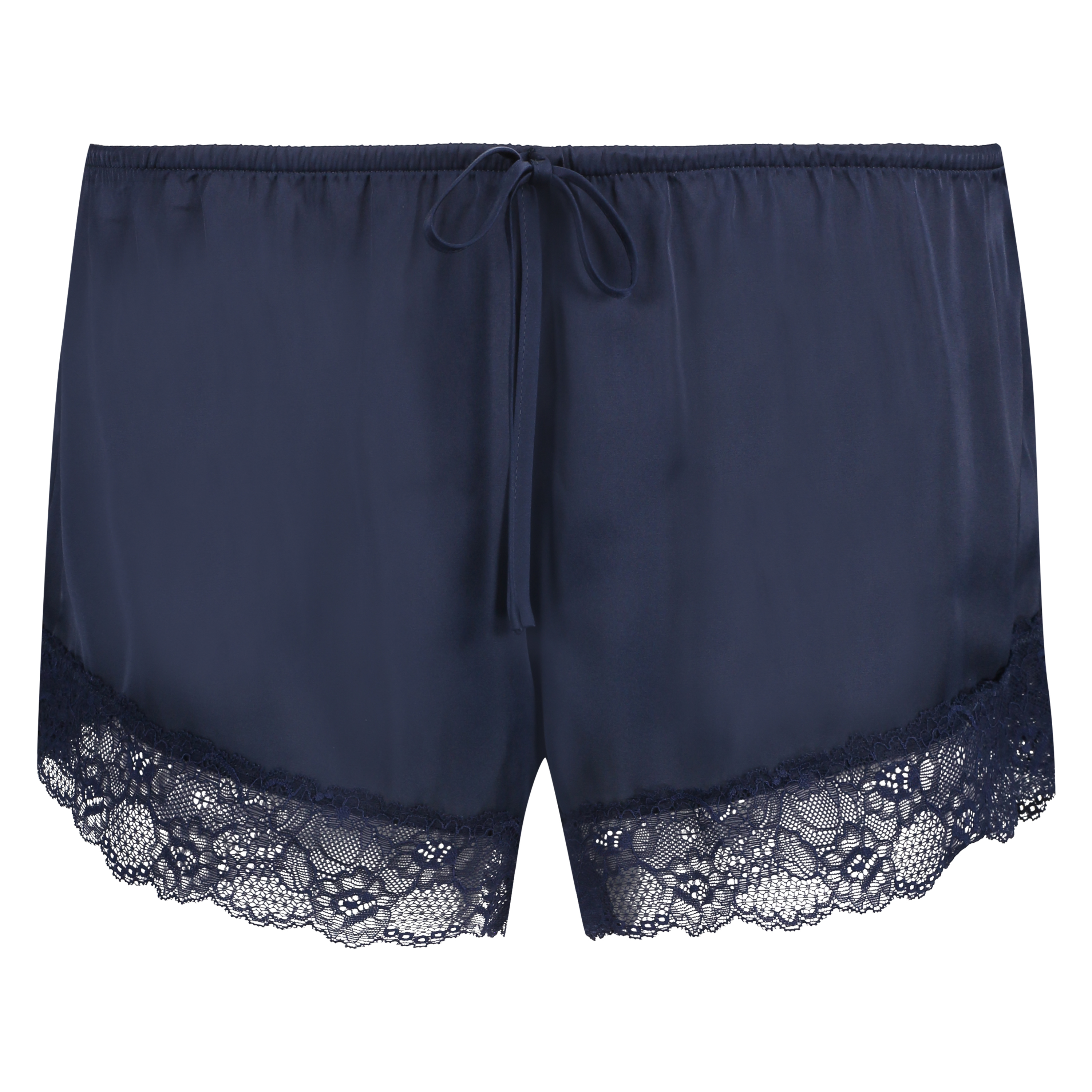 Pyjamasshorts i sateng, Blå, main