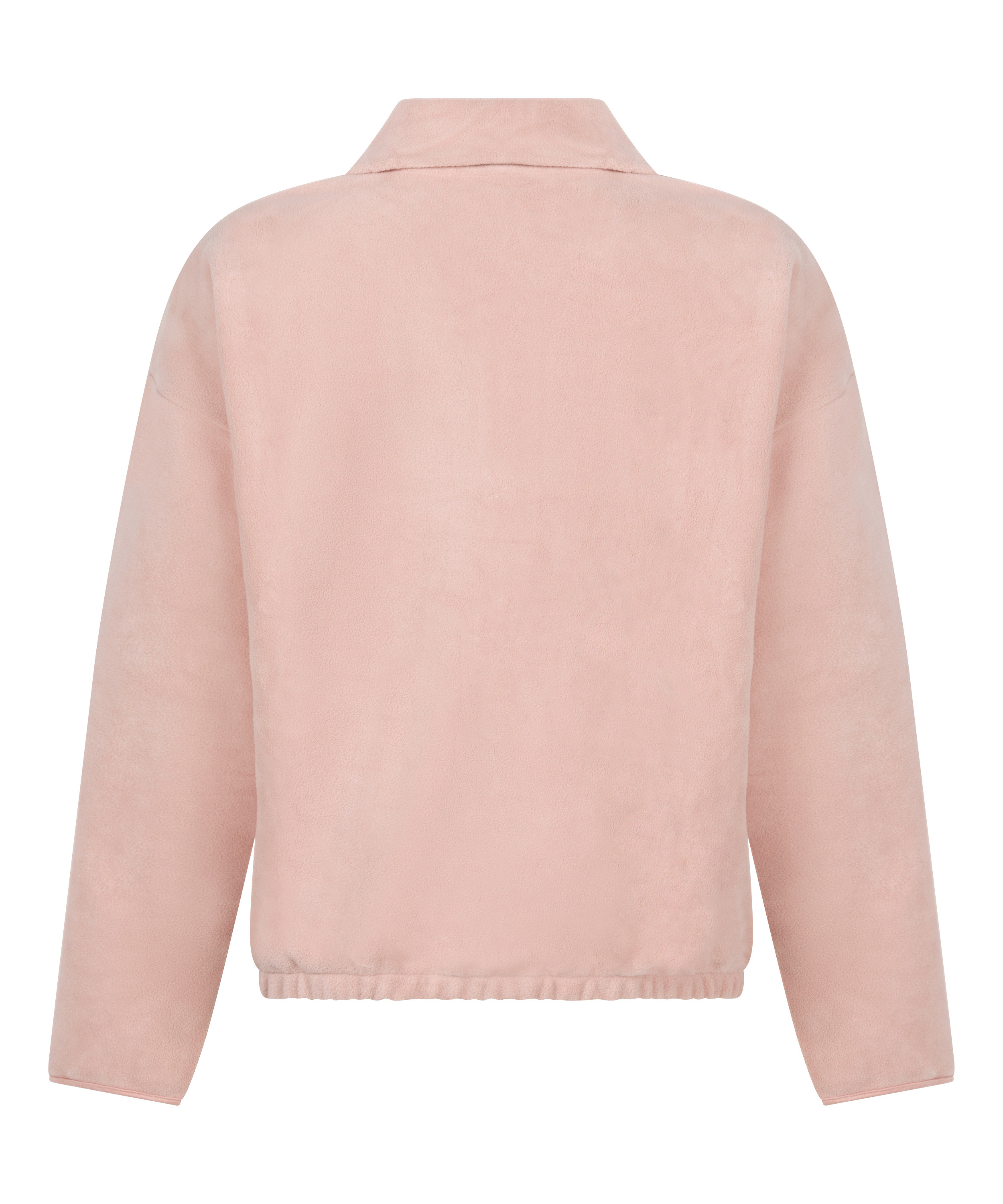 Topp med halv glidel&aring;s og sporty fleece, Rosa, main