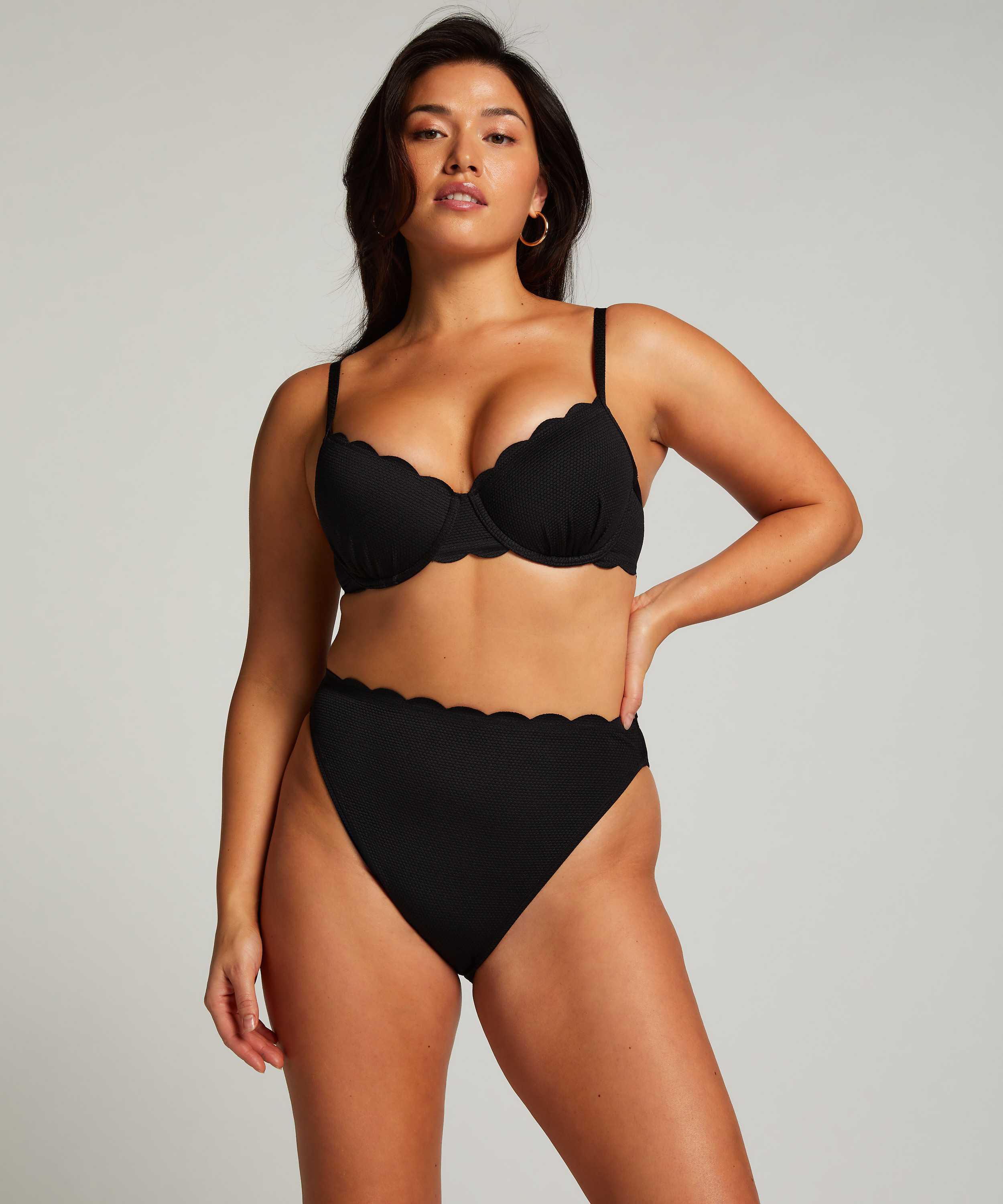 Rio Bikini Underdel Scallop, Svart, main