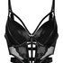 Vatterte longline push-up bøyle-bh Nadia, Svart