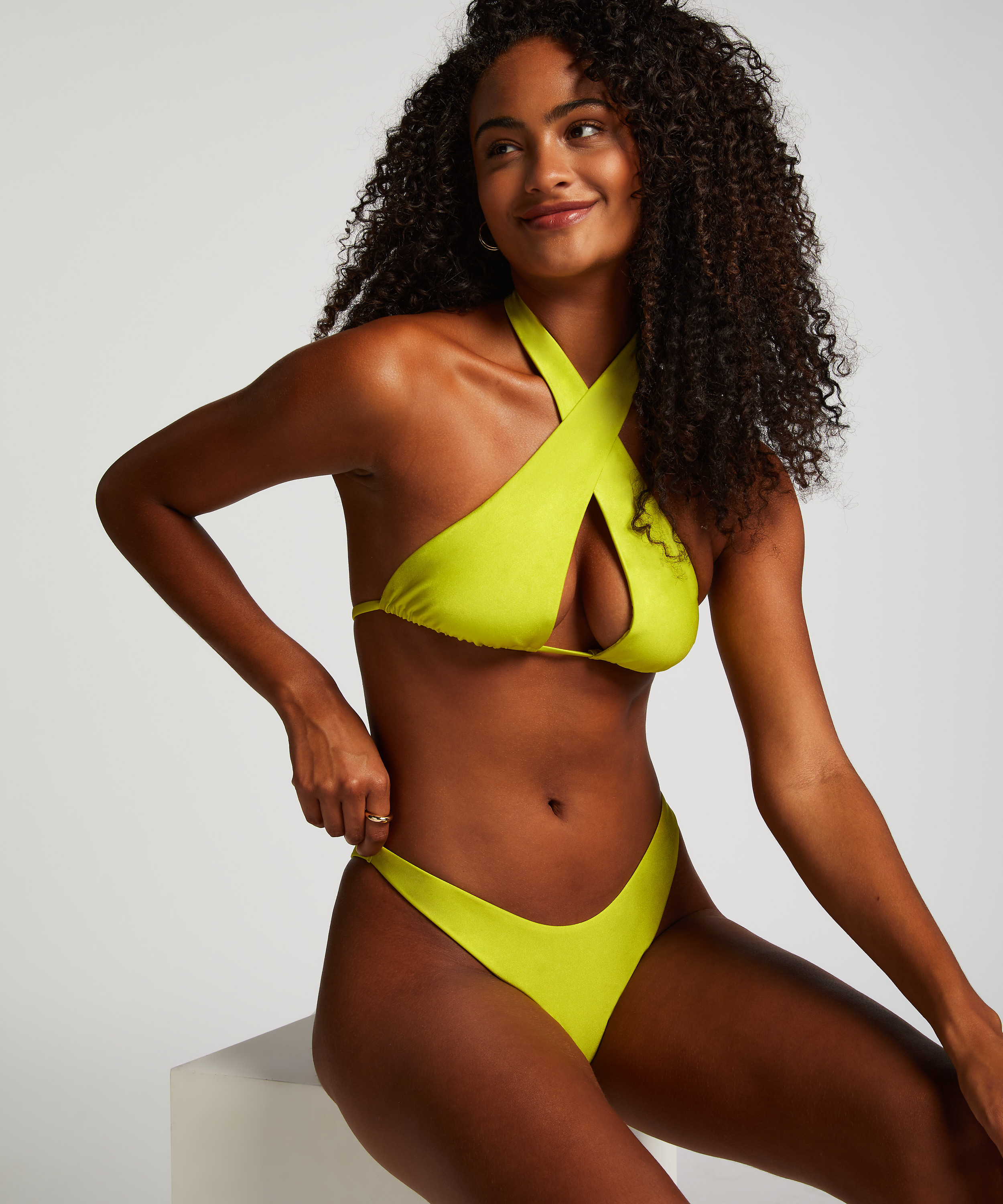 Høykuttet Bikini Underdel Luxe, Grønn, main