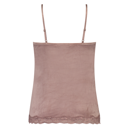 Cami-topp Velours Lace, Rosa