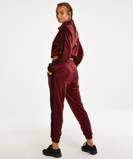 HKMX Velours sportsbukse, R&oslash;d