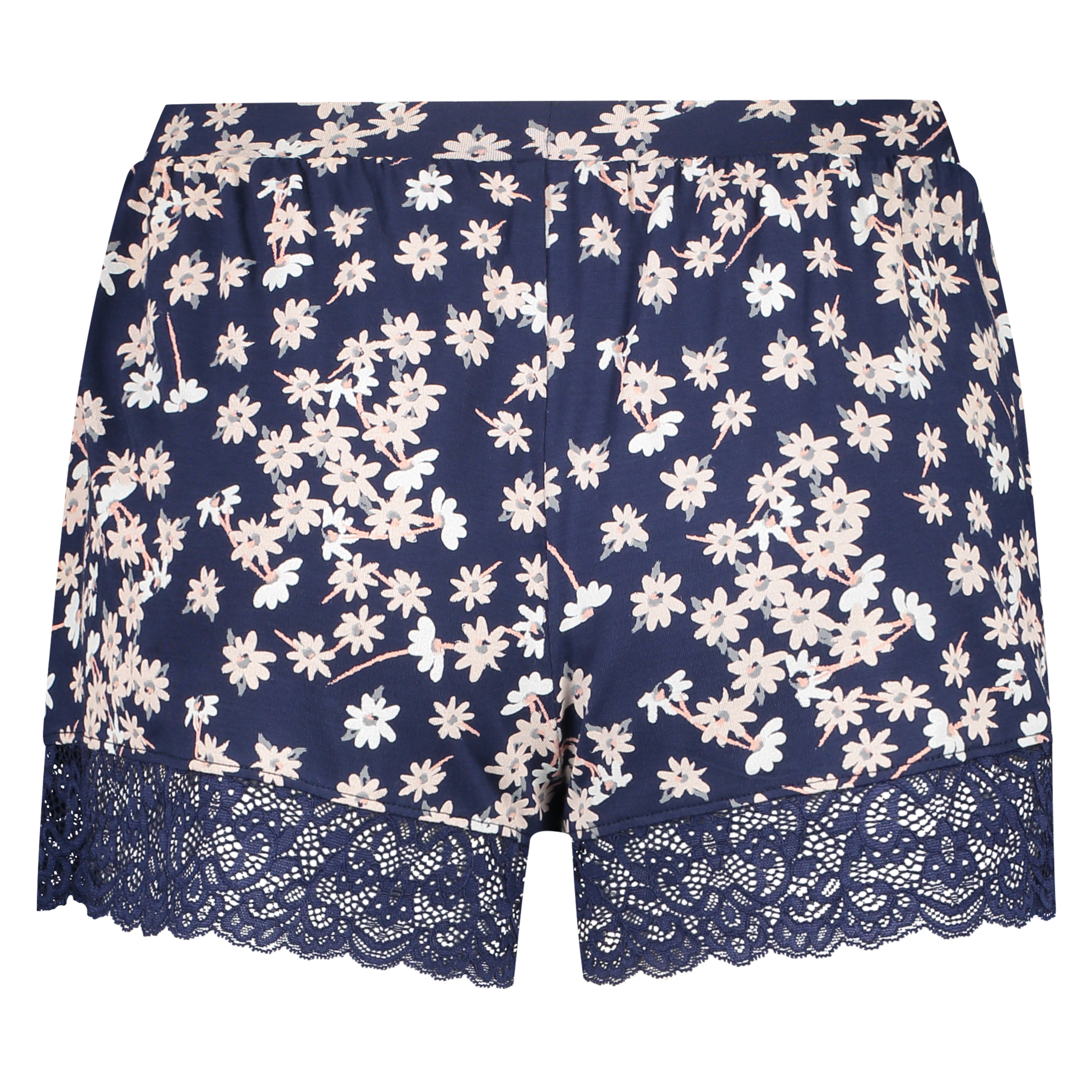 Pysjamashorts Jersey Lace, Bl&aring;, main