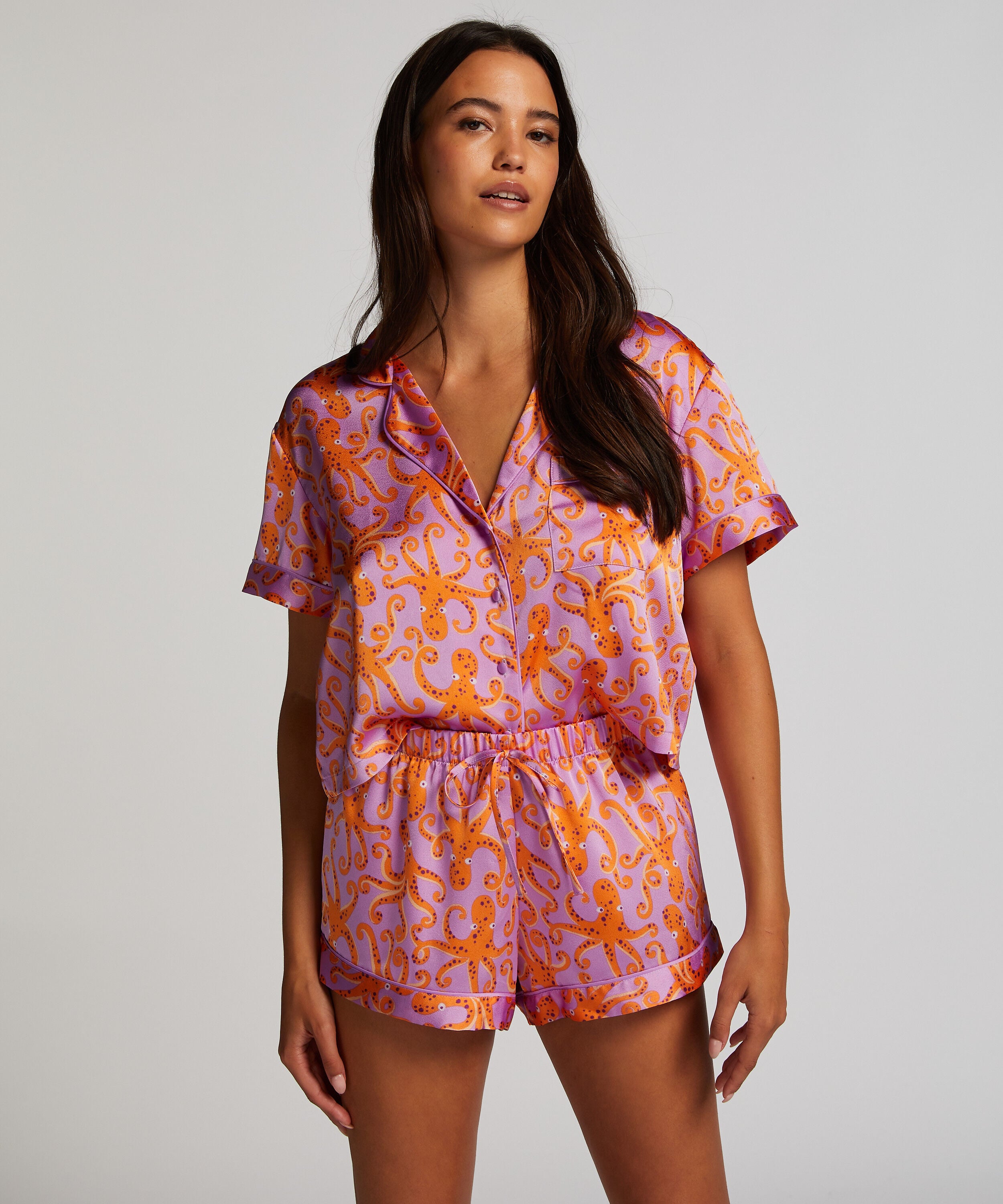 Pyjamasshorts i sateng, Lilla