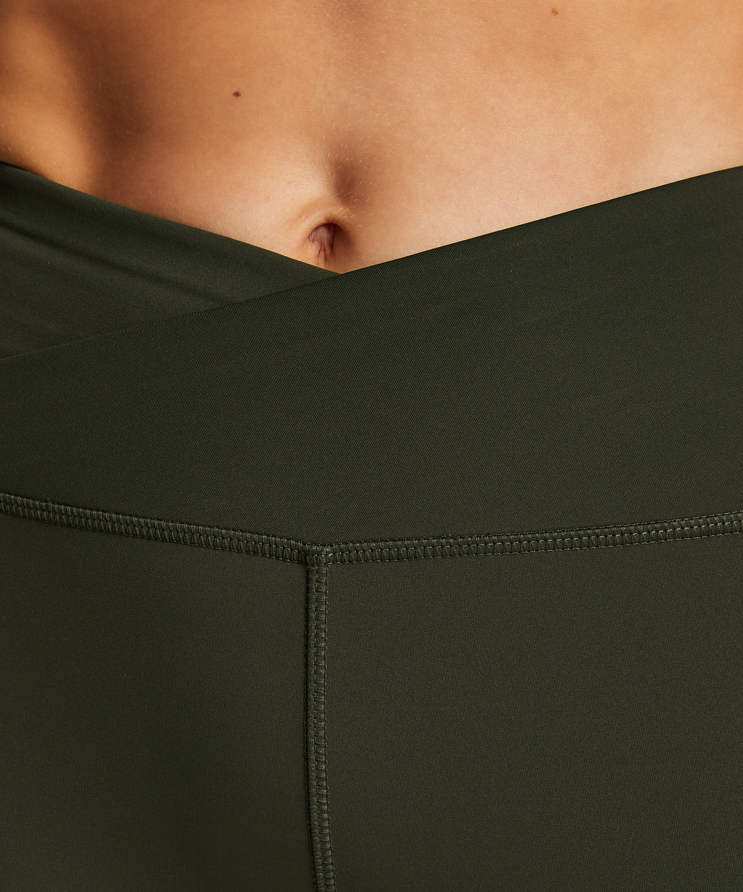 HKMX Tights med krysset høyt liv, Grønn, main