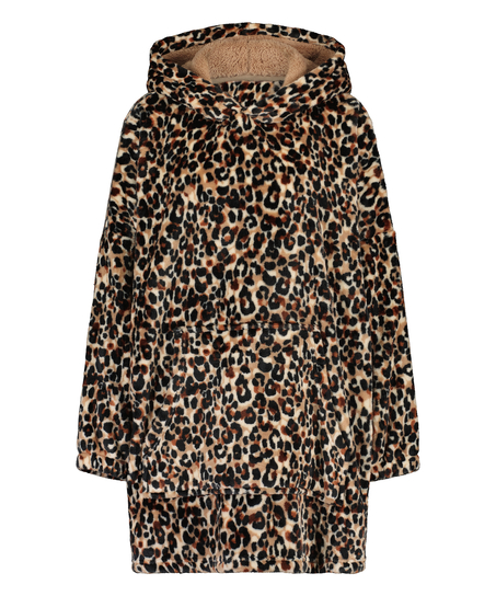 Flanellfleece Hoodie, Brun