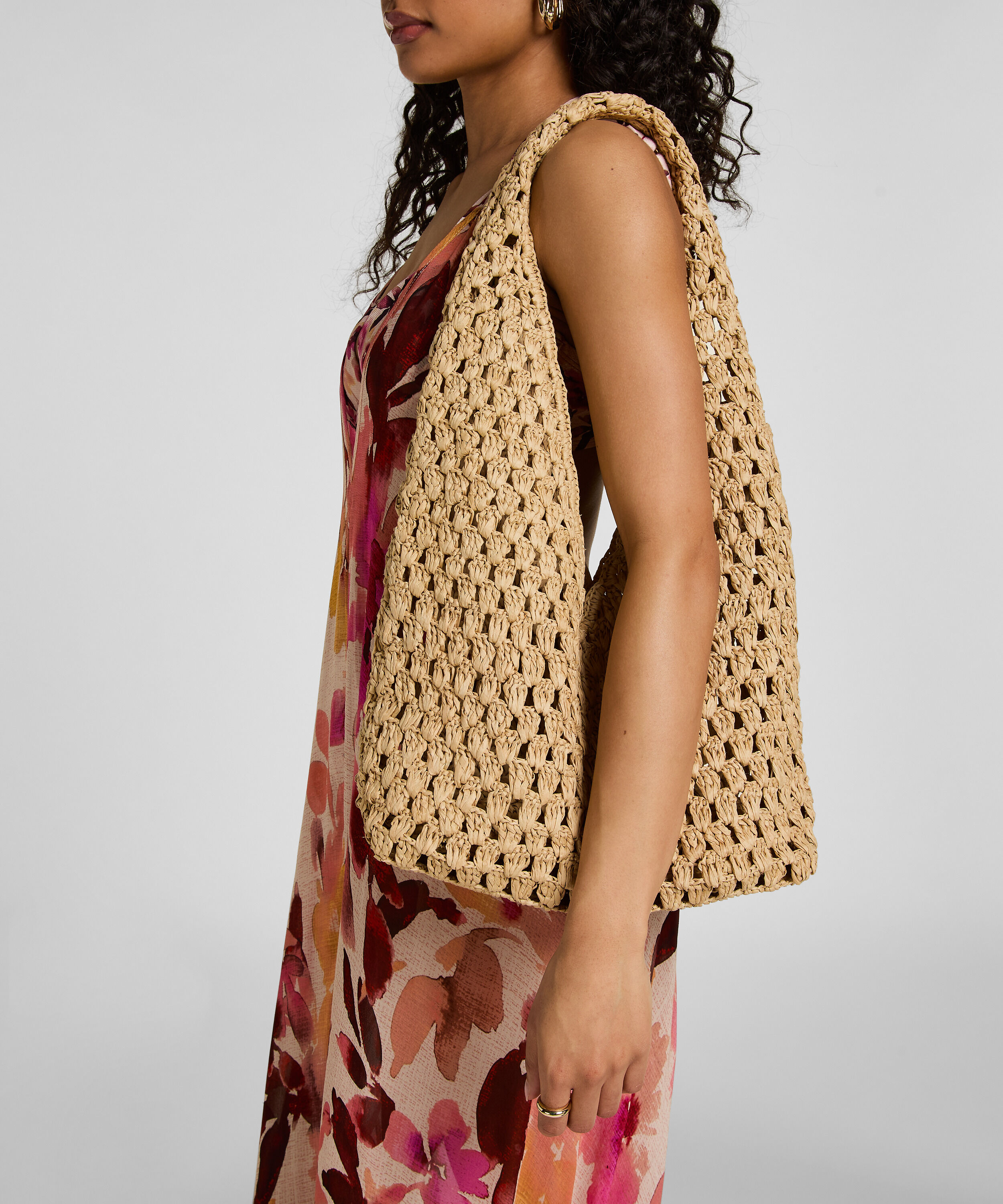 Strandveske Raffia, Beige