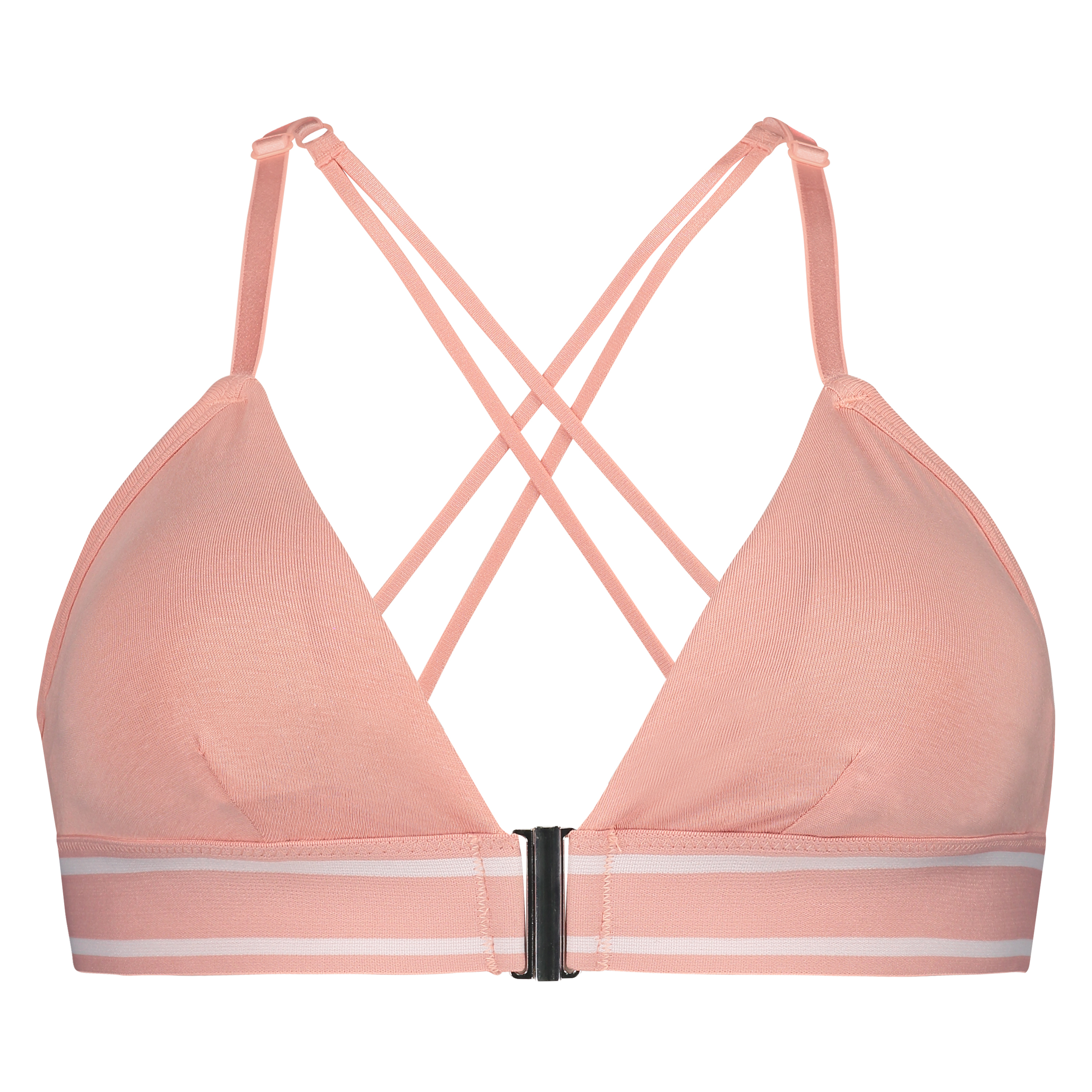 Casey polstret triangle-bralette i bomull, Rosa, main