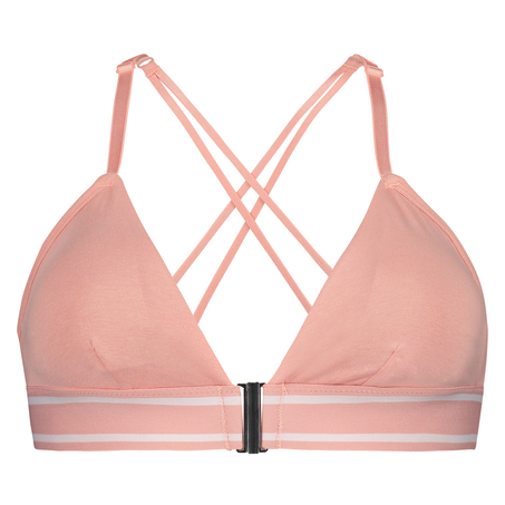 Casey polstret triangle-bralette i bomull, Rosa