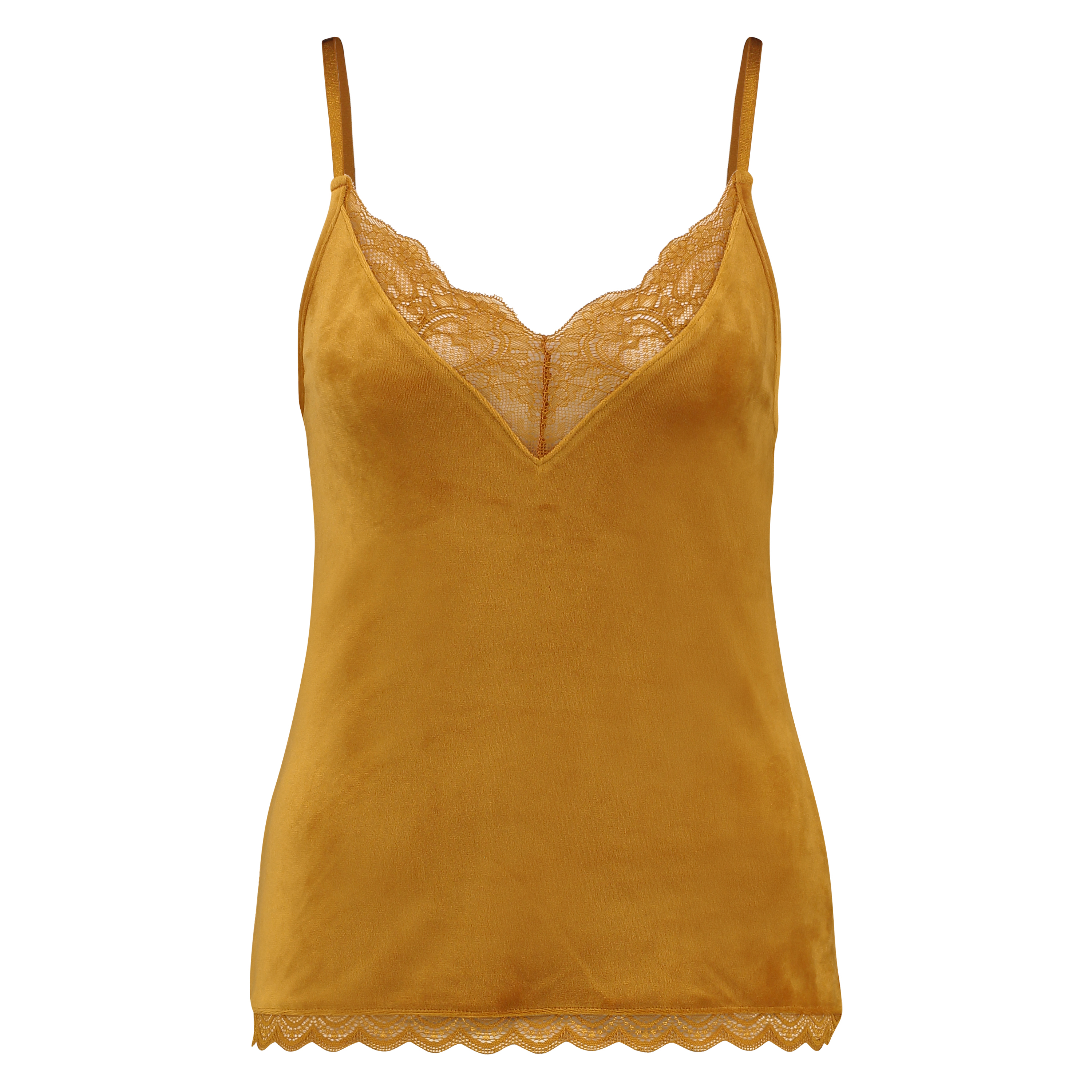 Velvet lace cami, Gul, main