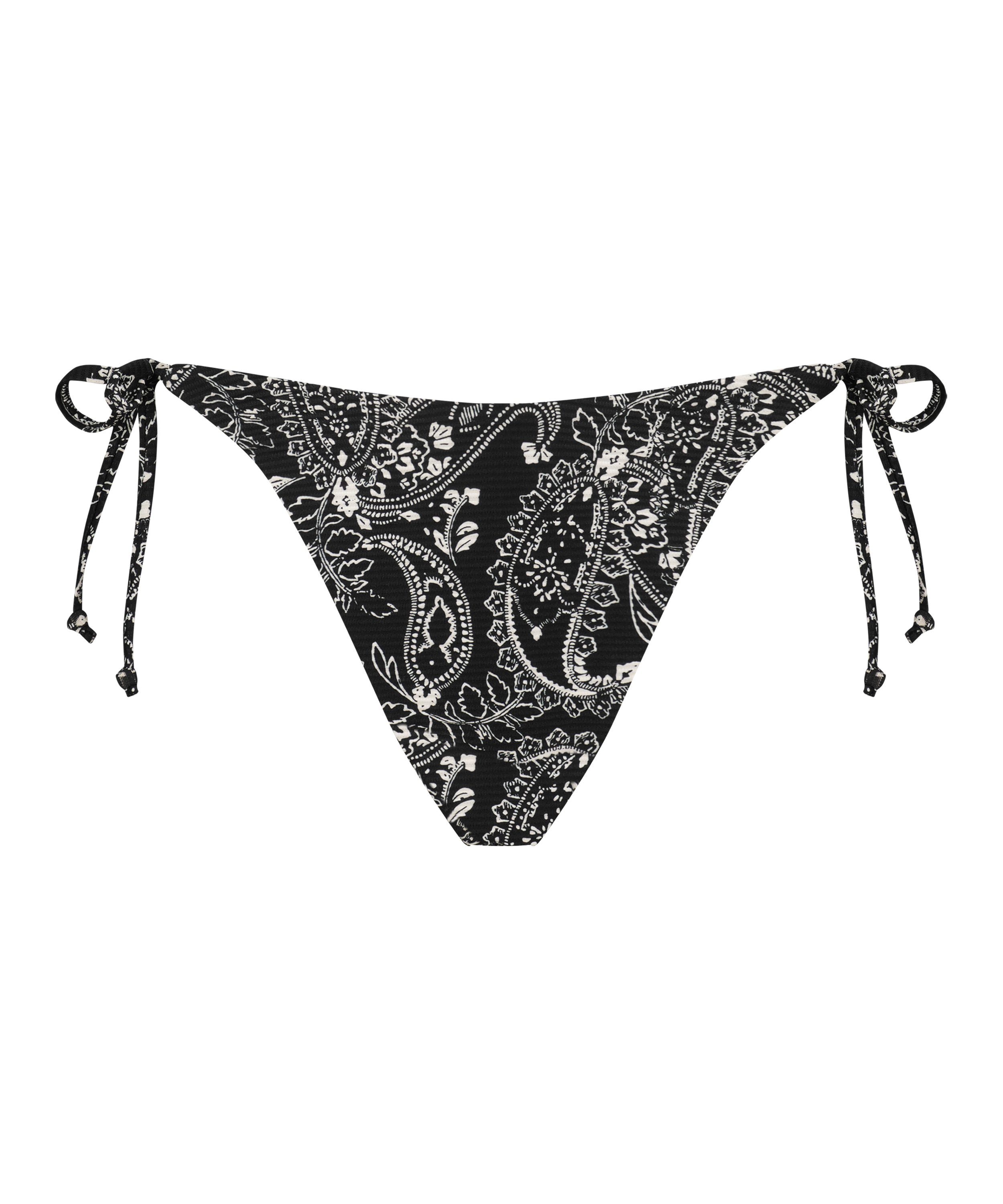 Paisley brasiliansk tanga bikiniunderdel, Svart, main