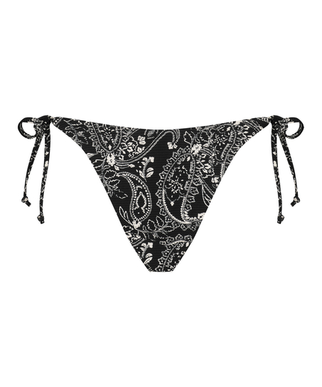Paisley brasiliansk tanga bikiniunderdel, Svart
