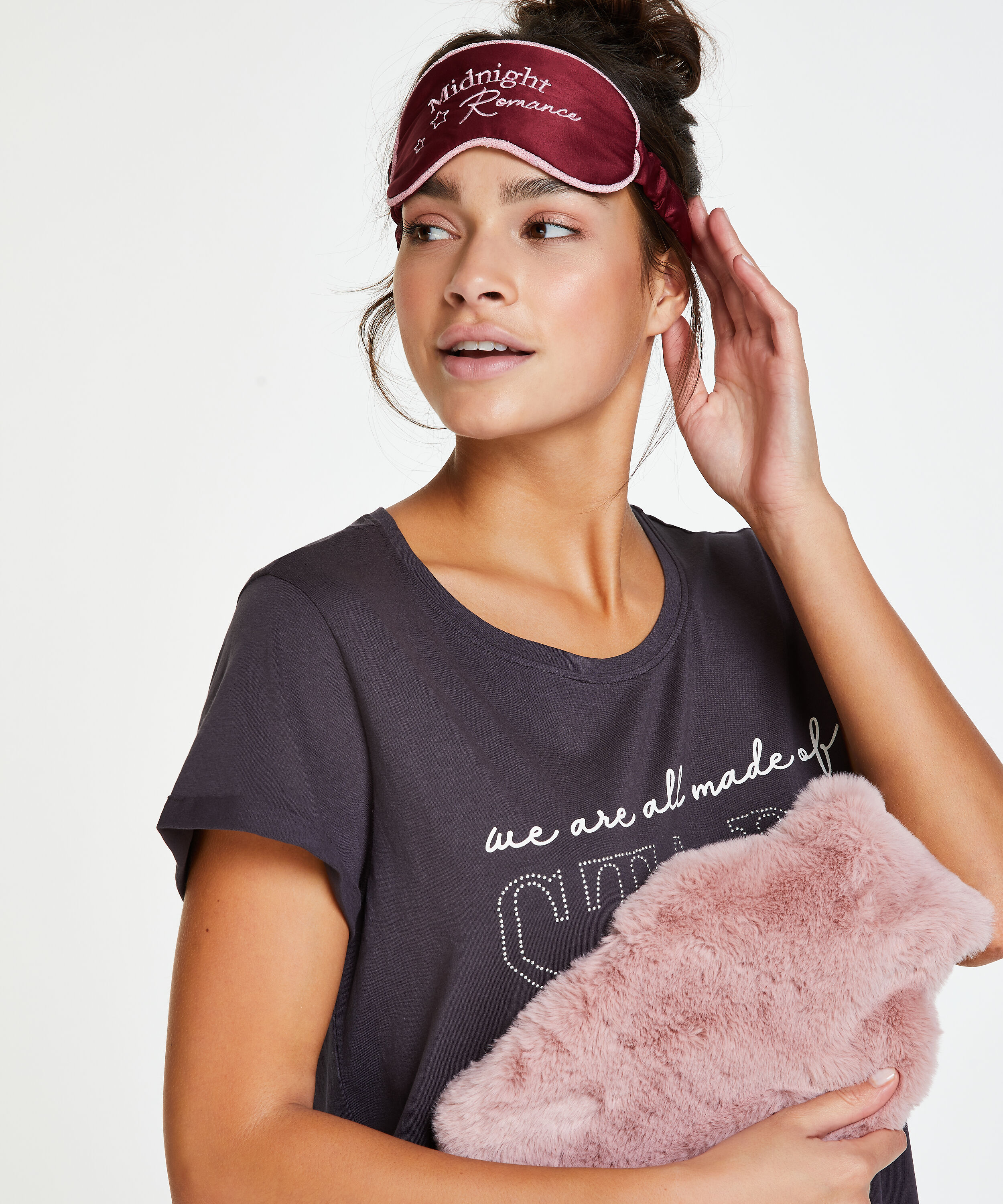 Hot Water Bottle And Eye Mask Set, Rosa